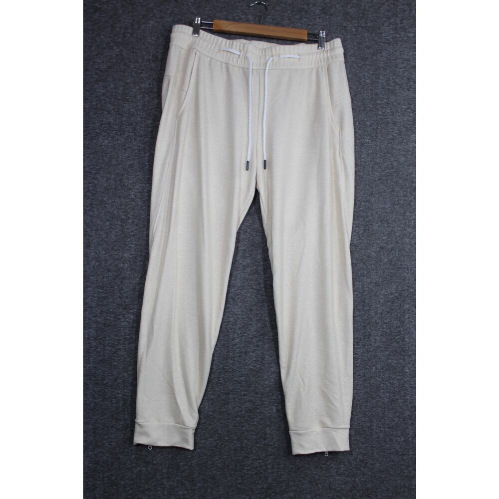 Lucky in Love Renew Shimmer Joggers Size Large Ivory Cream
